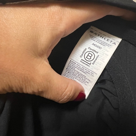 Athleta Square Neck V Bra Cup Swim Bikini Top  34D 34DD 34D/DD Black - Picture 11 of 14